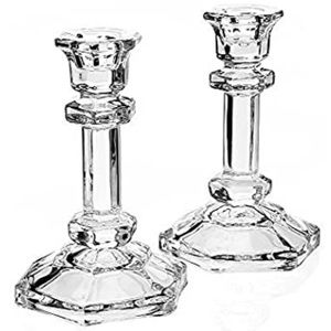 NIB Godinger Solver 14861 Crystal Candlesticks